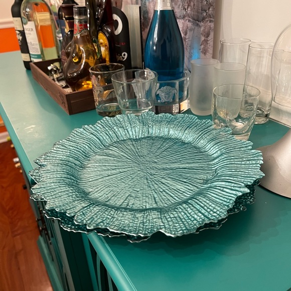 Z Gallerie Dining Turquoise Charger Plates Zgallerie Poshmark
